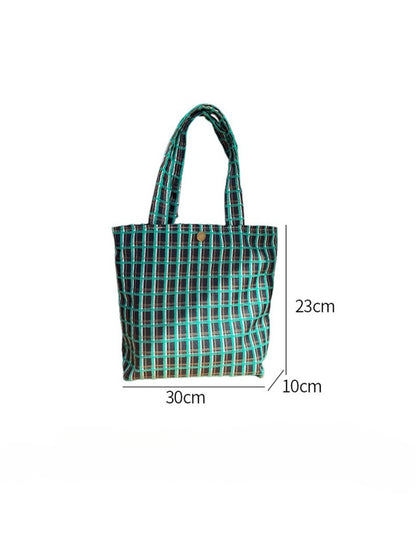 Cosbai - Vintage Grid Everyday Carry Small Tote