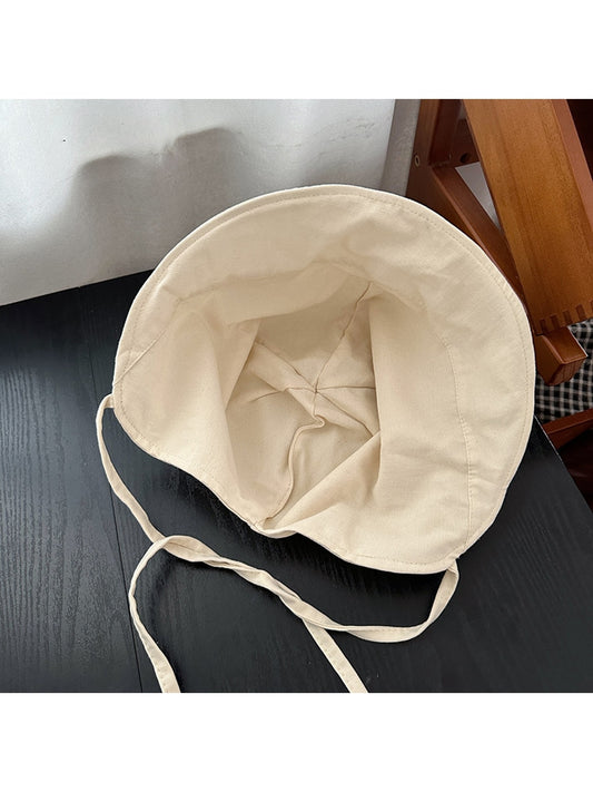 Haila - Solid Color Cat Ear Short Brim Bucket Hat