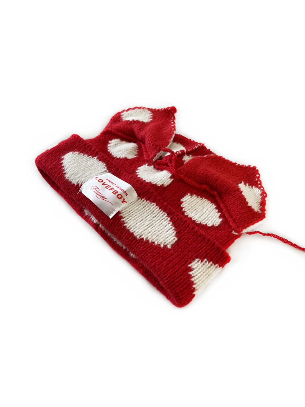 Haila Polka Dots Cat-Ear Knitted Beanie with dot pattern and knit texture