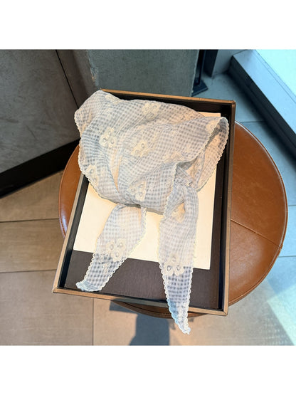 Scarvii - Floral Lace Hollow-Out Triangle Scarf