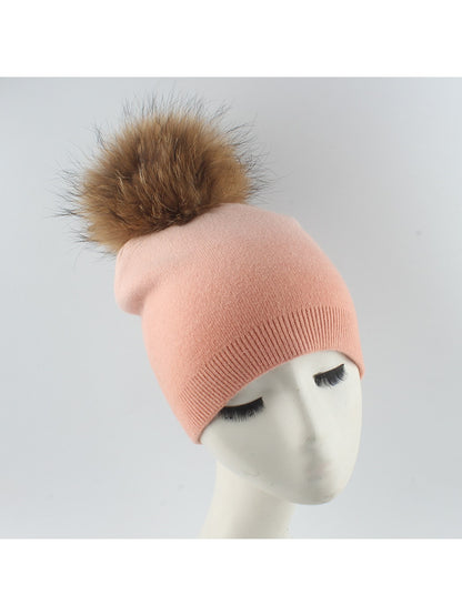 Haila - Winter Round Top Brimless Knit Beanie