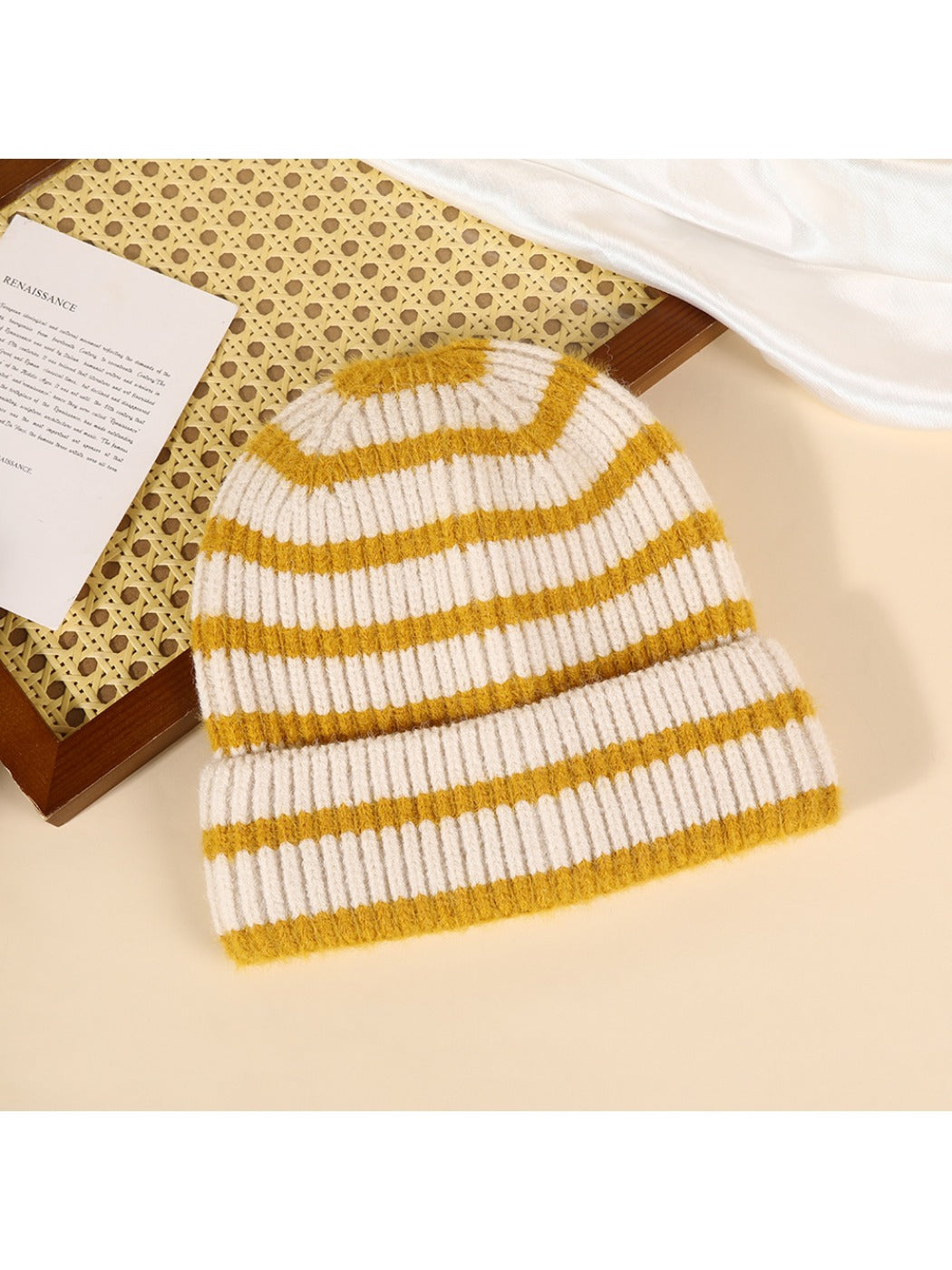 Haila - Women's Striped Color Block Beanie