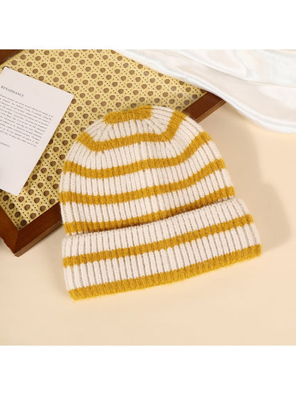 Haila - Women's Striped Color Block Beanie