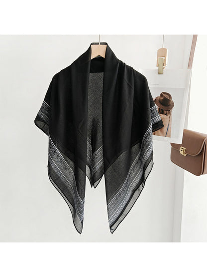 Scarvii Monochrome Border Square Scarf