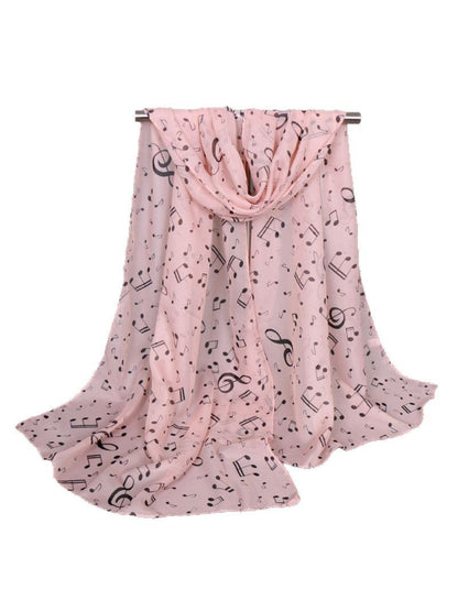 Scarvii - Spring Summer Music Note Print Scarf