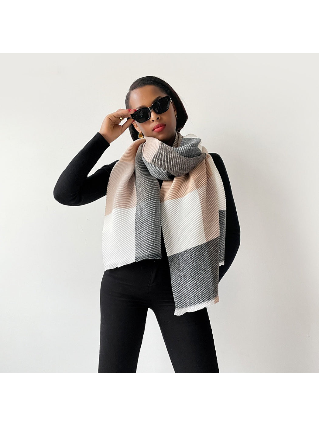 Scarvii - Colorblock Striped Winter Scarf