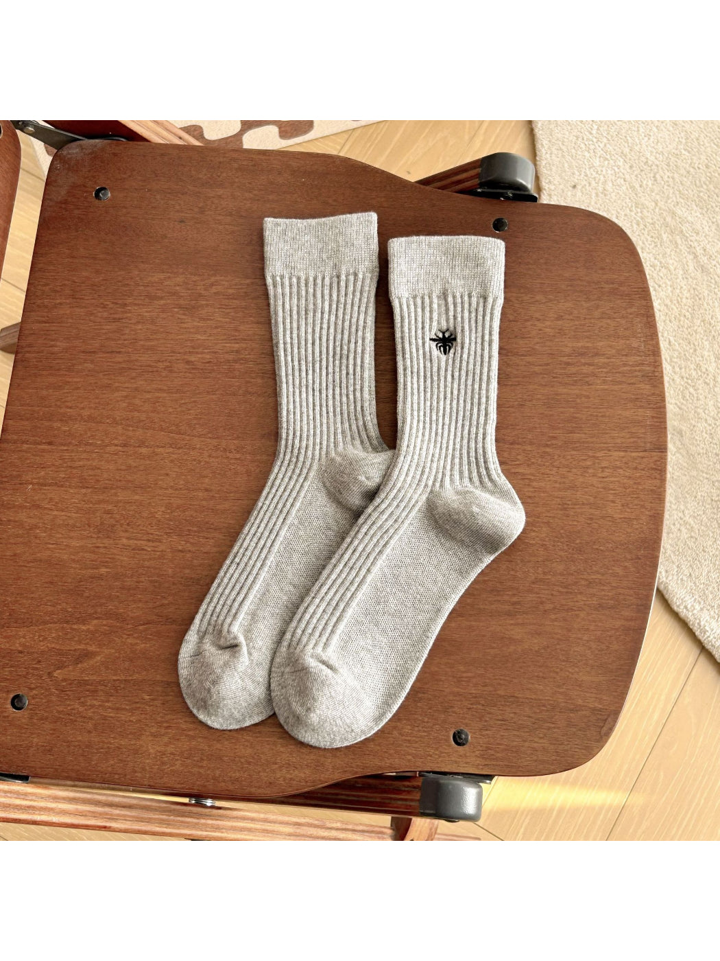 Rufia - Bee Embroidered Ribbed Crew Socks product image 6