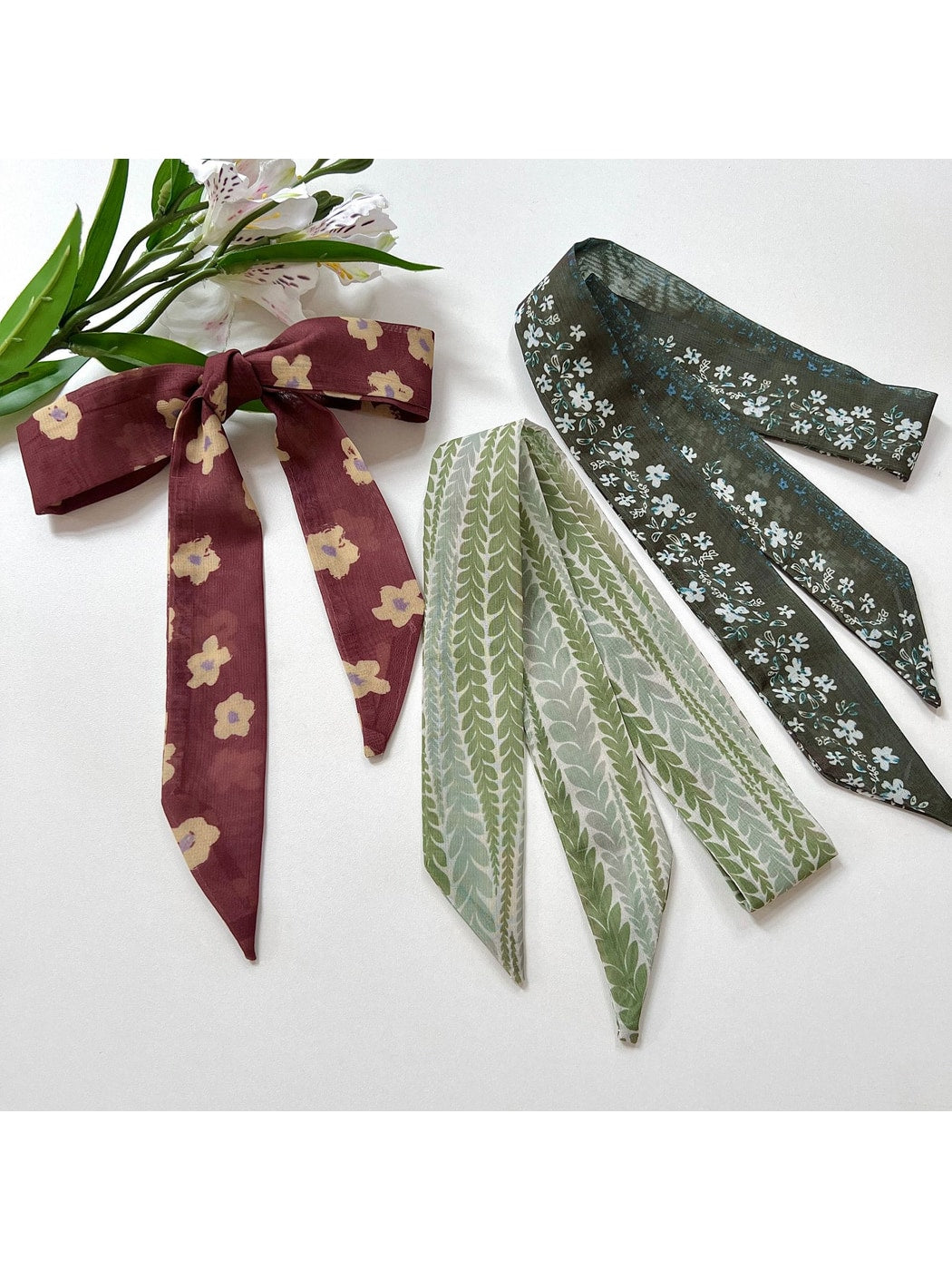 Scarvii - Elegant Vintage Printed Narrow Scarf