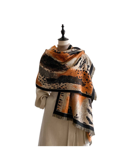 Scarvii – Thick Leopard Print Winter Scarf