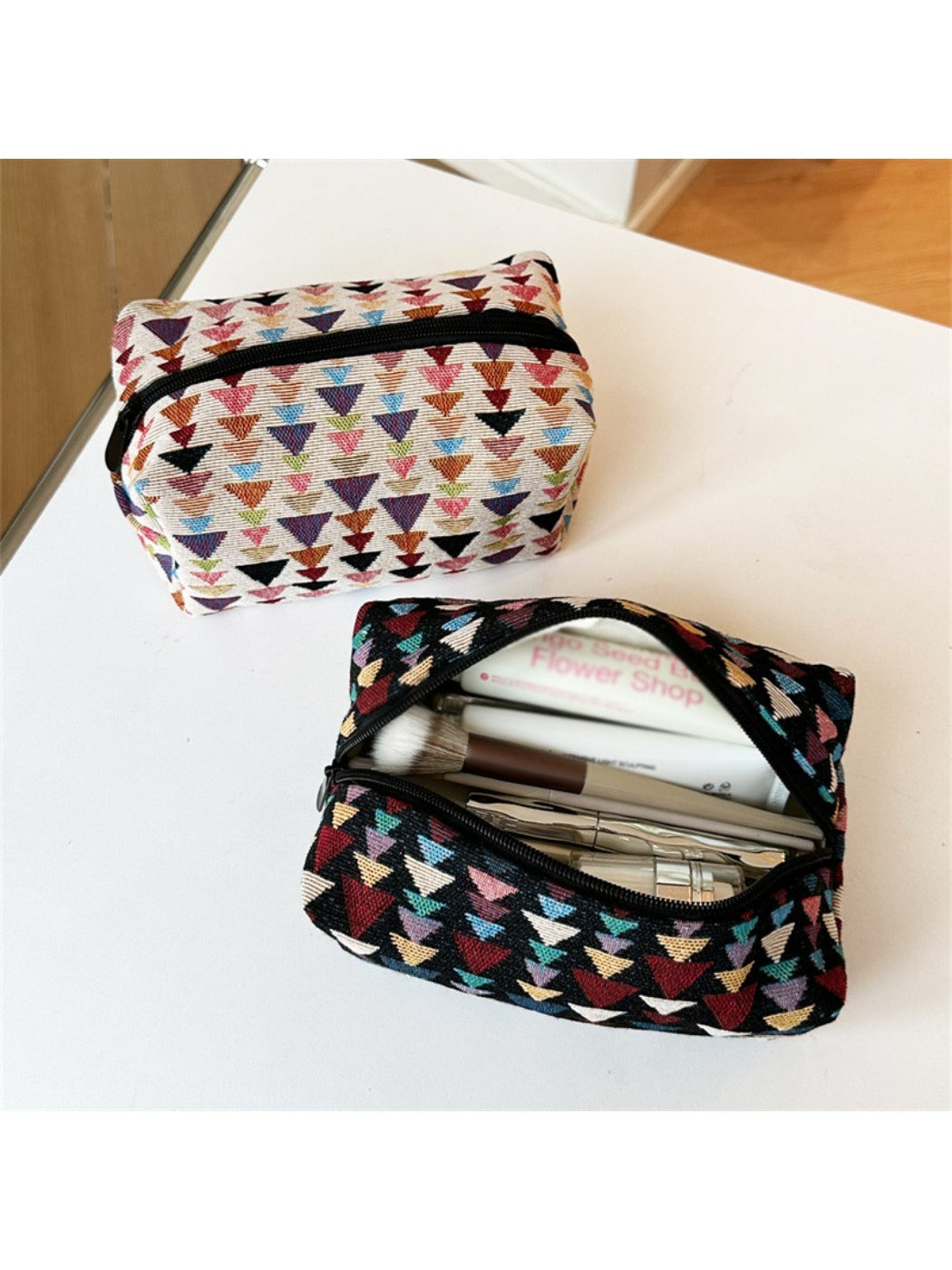 Cosbai - Fun Pine-Print Zipper Pouch - Playful & Chic