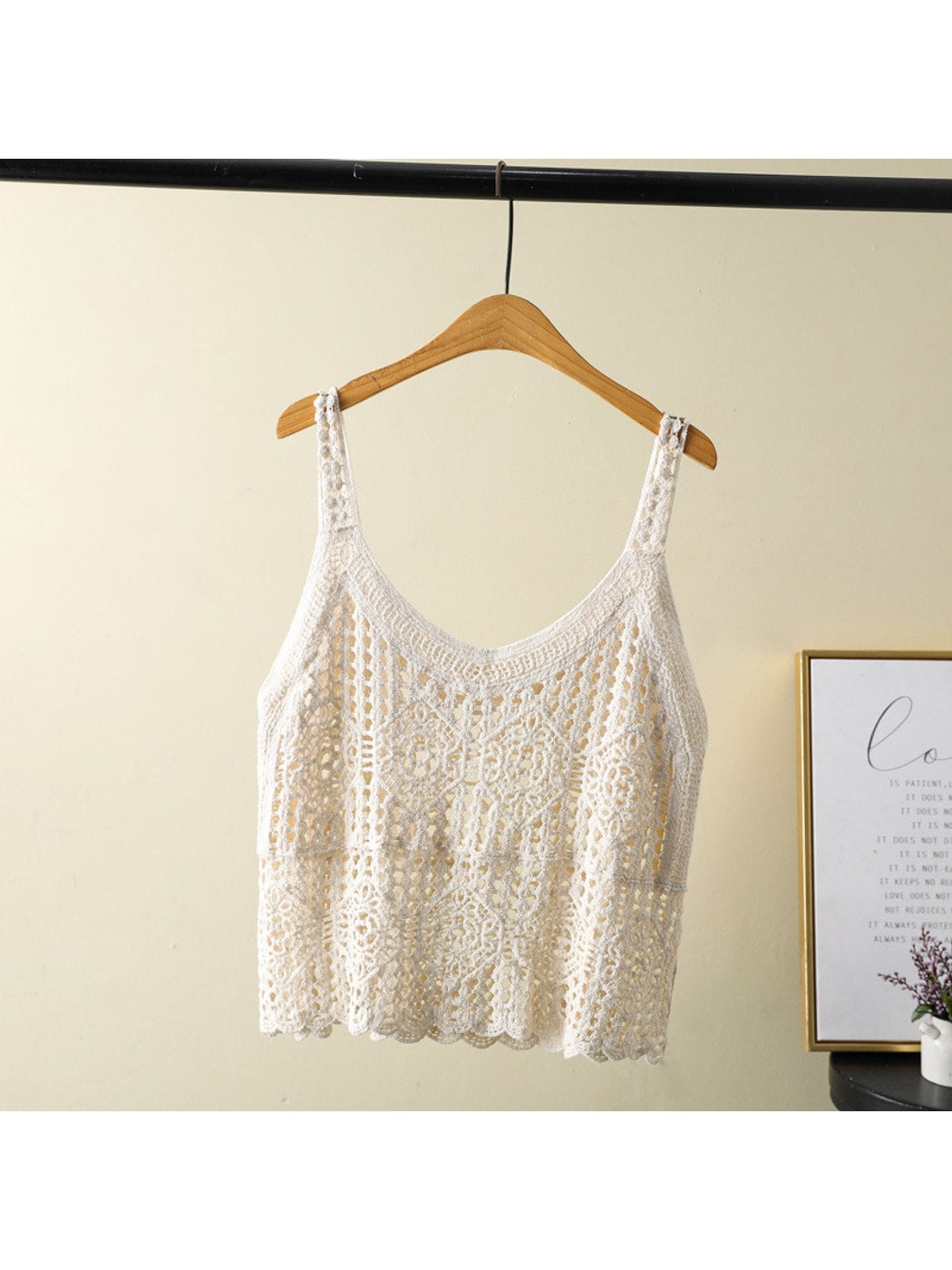 Crosa - Solid Color Geometric Pattern Knit Tank Top