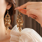 Earwish - Boho Brown Beaded Dreamcatcher Earrings - Chic & Vintage