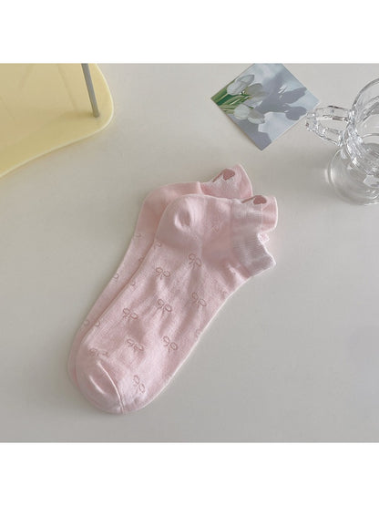 Rufia - Bow Pattern Lightweight Ankle Socks