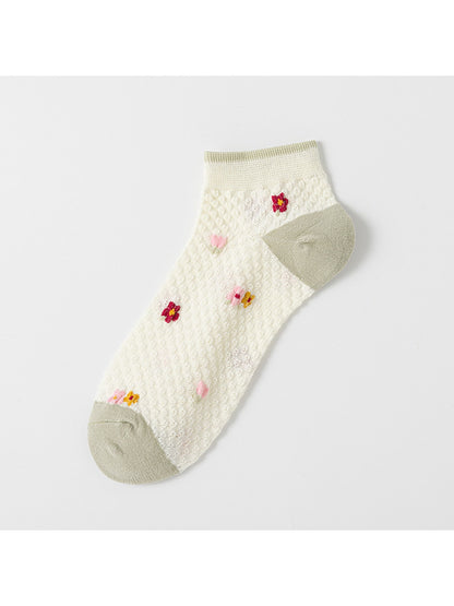 Rufia - Fresh Green Toned Print Ankle Socks