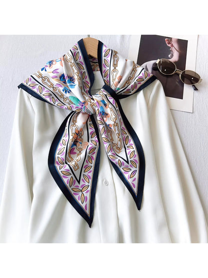 Scarvii Floral Chain Print Triangle Scarf