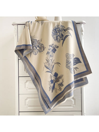 Scarvii - Floral Border Fringed Shawl