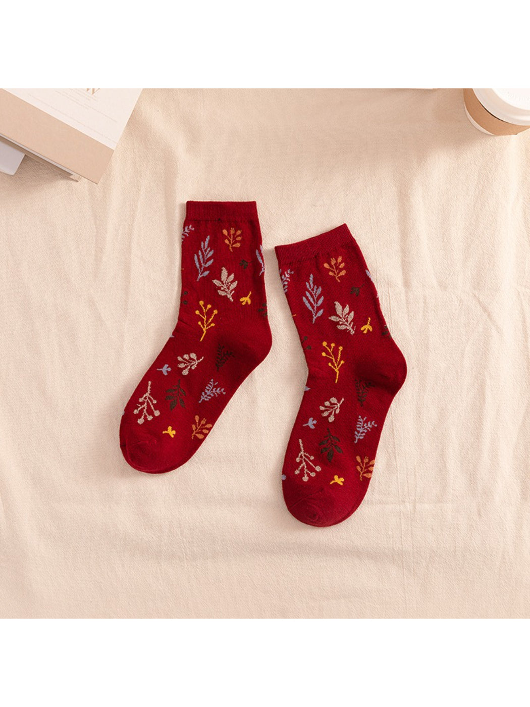 Rufia - Botanical Pattern Crew Socks