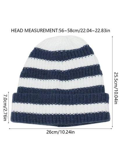 Haila Striped Knit Beanie