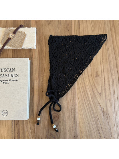 Scarvii - Geometric Pattern Openwork Triangle Scarf