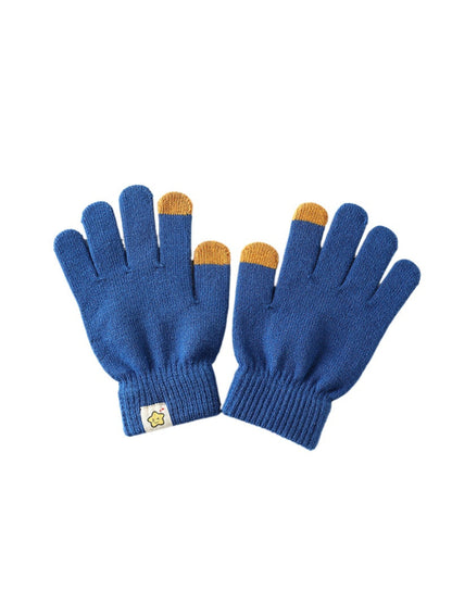 Gloving - Contrast Color Ribbed Cuff Touchscreen Gloves