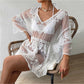 Troposa - Boho Lace Top Beach Cover Up - White