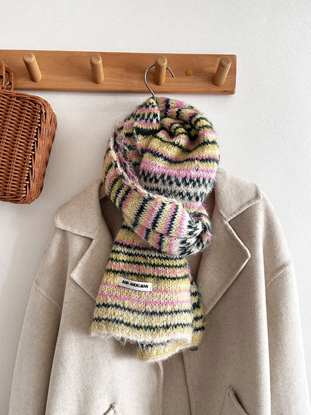 Scarvii - Fair Isle Stripe Textured Knit Scarf