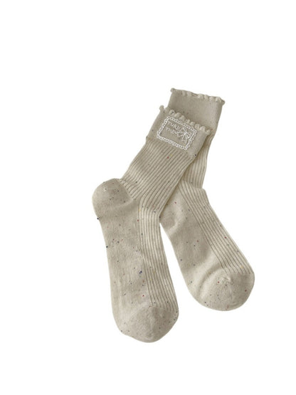 Rufia - Retro Simple Mid-Calf Socks - Sweet & Vintage