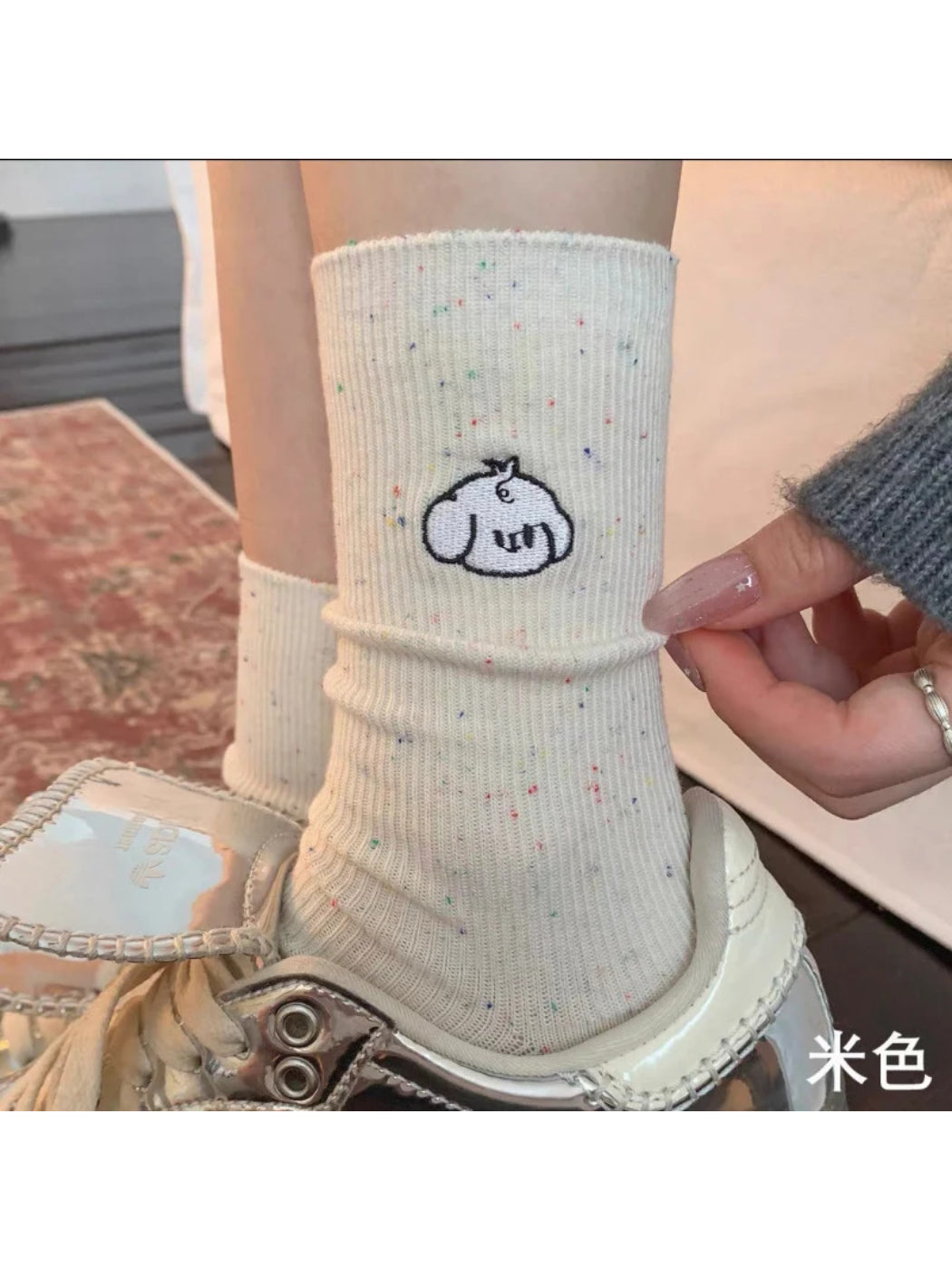 Rufia Cat Face Crew Socks for Women