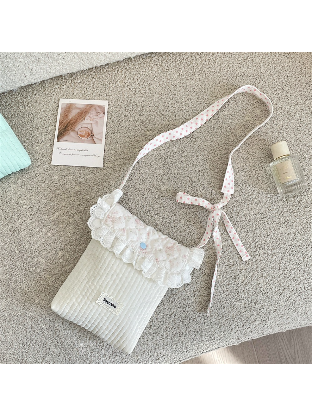 Cosbai - Lace Ruffle Crossbody Pouch