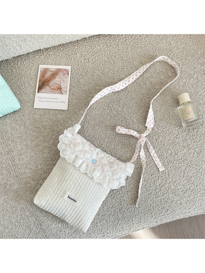 Cosbai - Lace Ruffle Crossbody Pouch