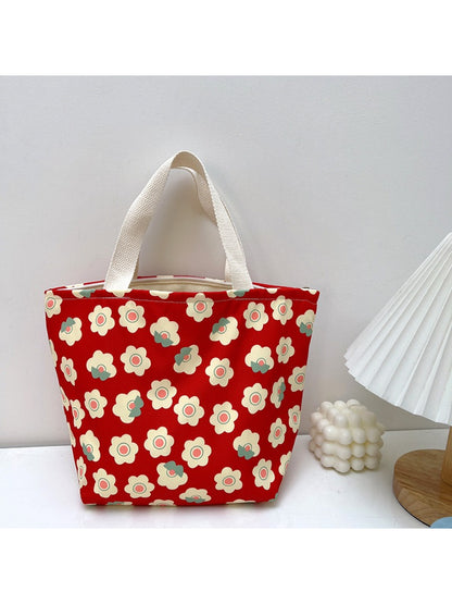 Cosbai lunch tote bag with colorful animal faces pattern on fabric