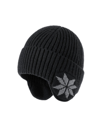 Haila - Ribbed Round Crown Ear Coverage Knit Beanie