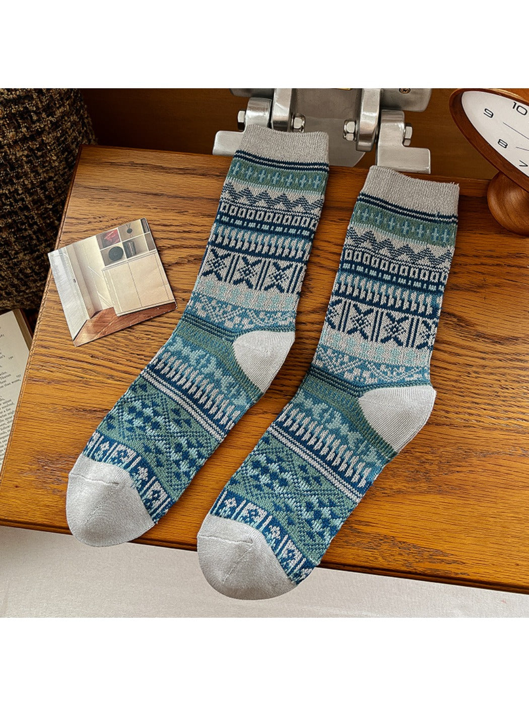 Rufia - Retro Style Mid-Calf Socks for Women