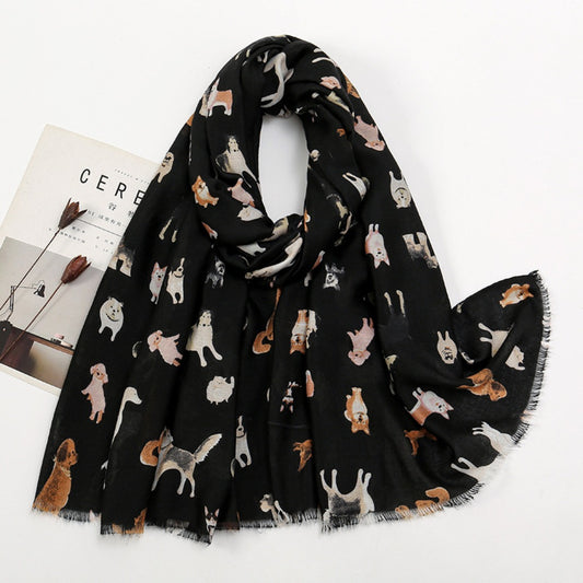 Scarvii - Cute Cartoon Dog Pattern Scarf