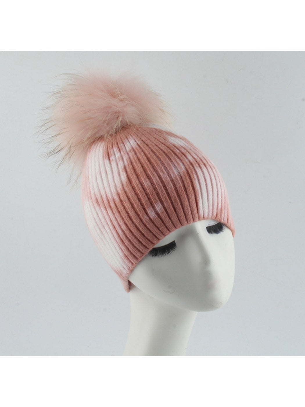 Haila - Striped Knit Pom Pom Beanie