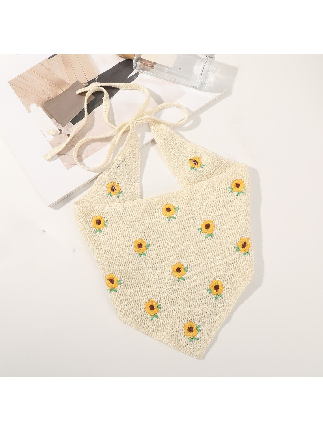 Scarvii Soft Knit Sunflower Pattern Headband