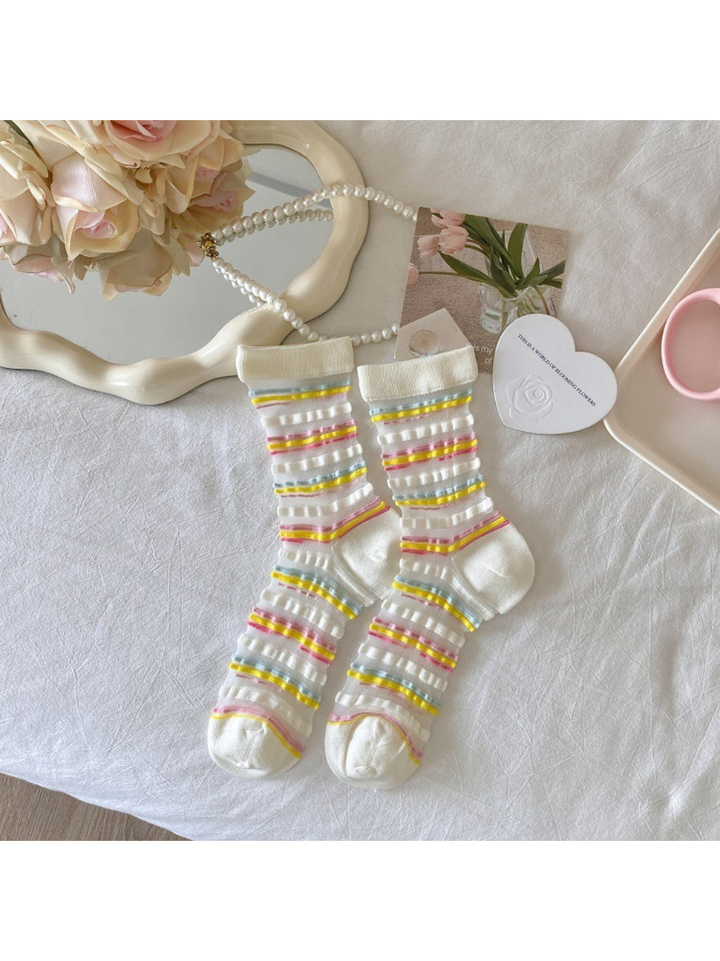 Rufia - Pastel Texture Mix Crew Socks