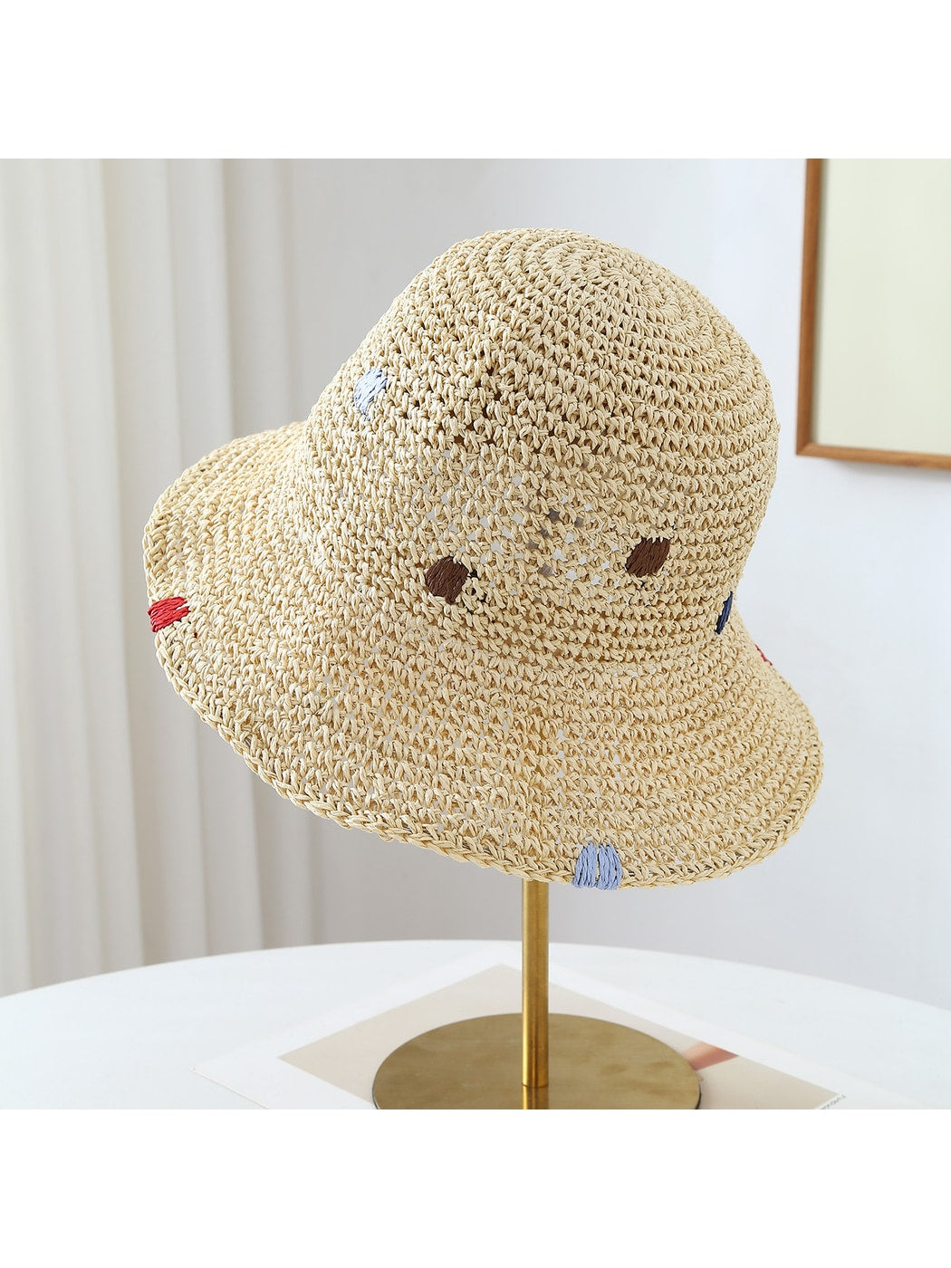 Haila - Women's Foldable Wide Brim Embroidered Hat
