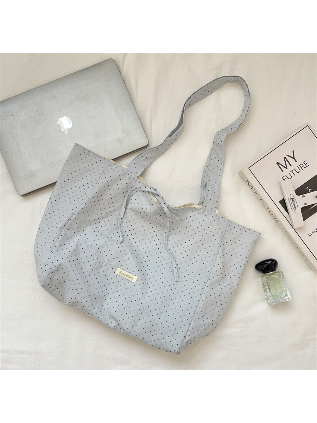 Cosbai - Polka Dot Bow Shoulder Tote