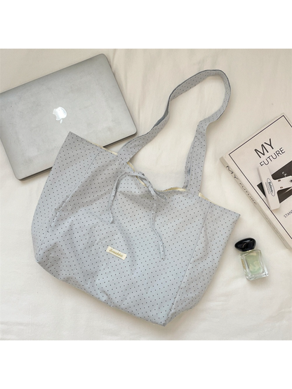 Cosbai - Polka Dot Bow Shoulder Tote