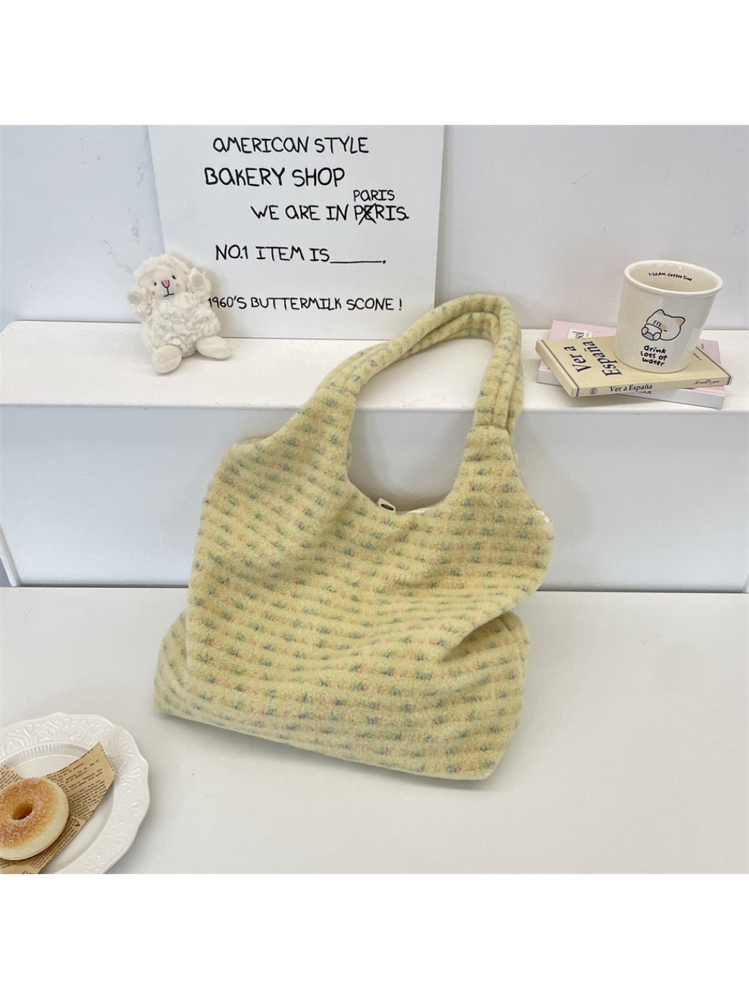 Cosbai - Striped Tote Bag for Women