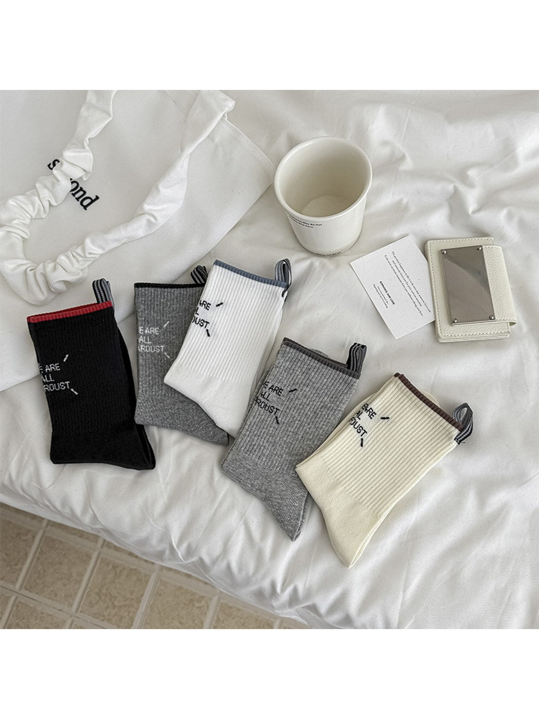 Rufia - Light Color Ribbed Crew Socks