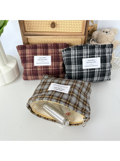 Cosbai – Vintage Plaid Toiletry & Cosmetic Bag