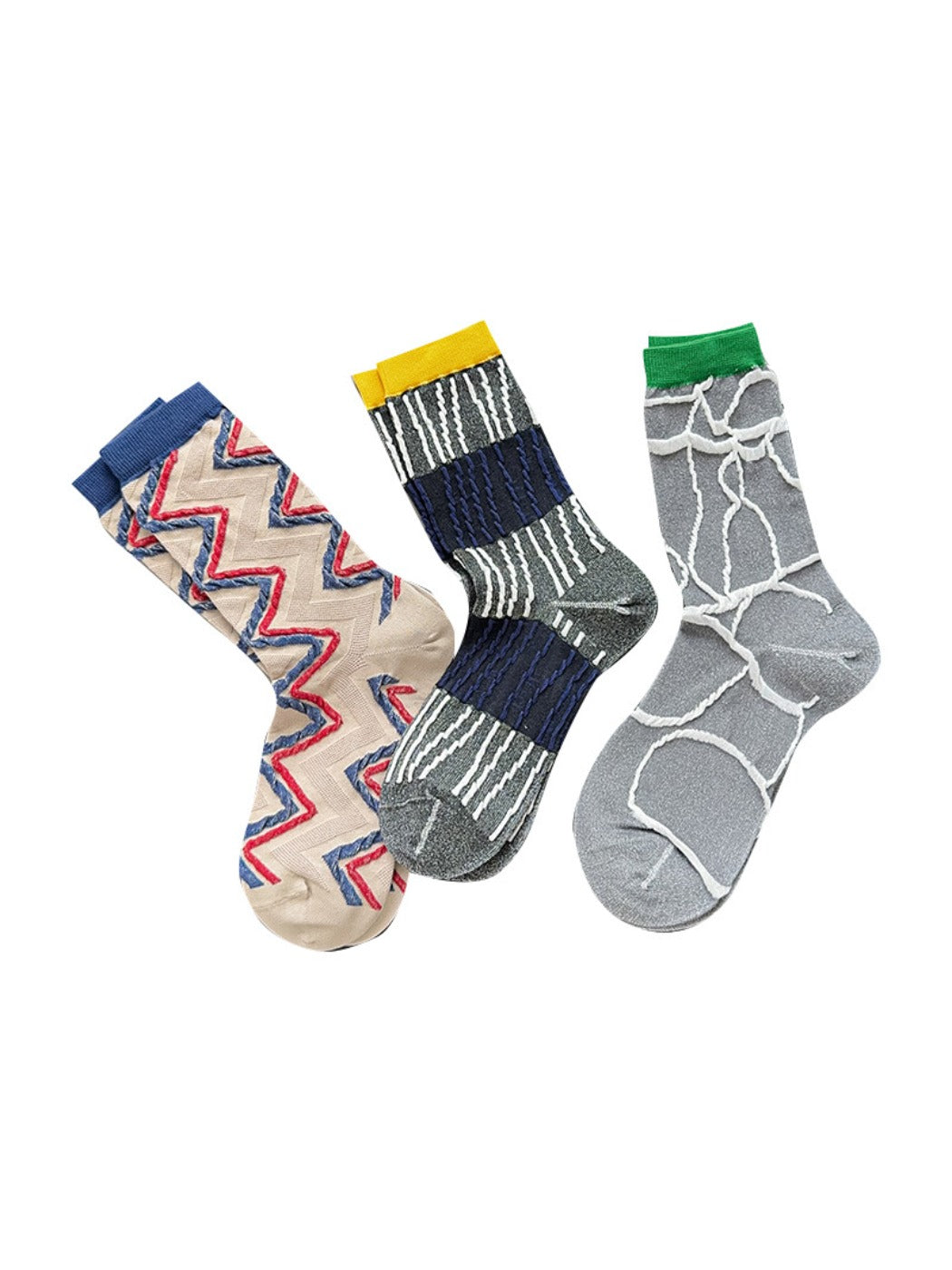 Rufia - Graffiti Embossed Retro Mid-Calf Socks