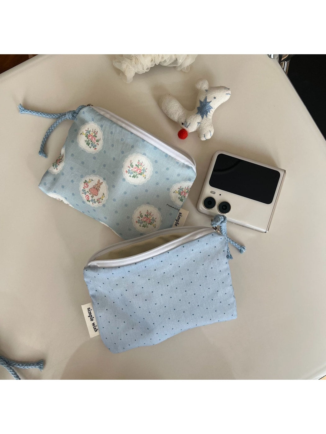 Cosbai - Classic Pattern Zip Pouch Bag