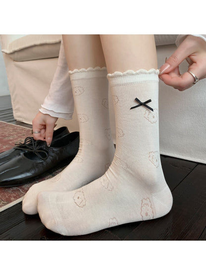 Rufia - Cute Animal Embroidered Casual Socks