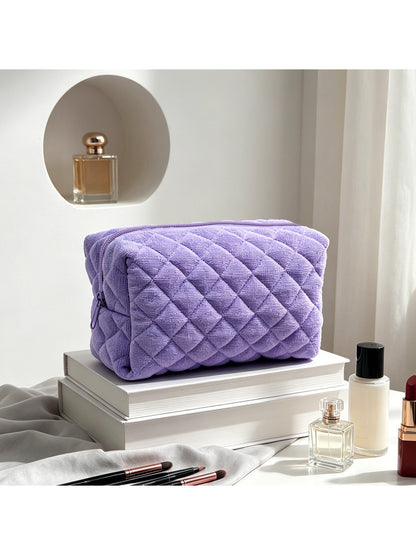 Cosbai - Simple Solid Color Cosmetic Organizer Bag