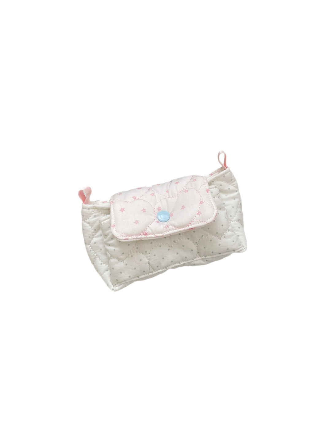 Cosbai - Quilted Dot and Star Snap Flap Pouch
