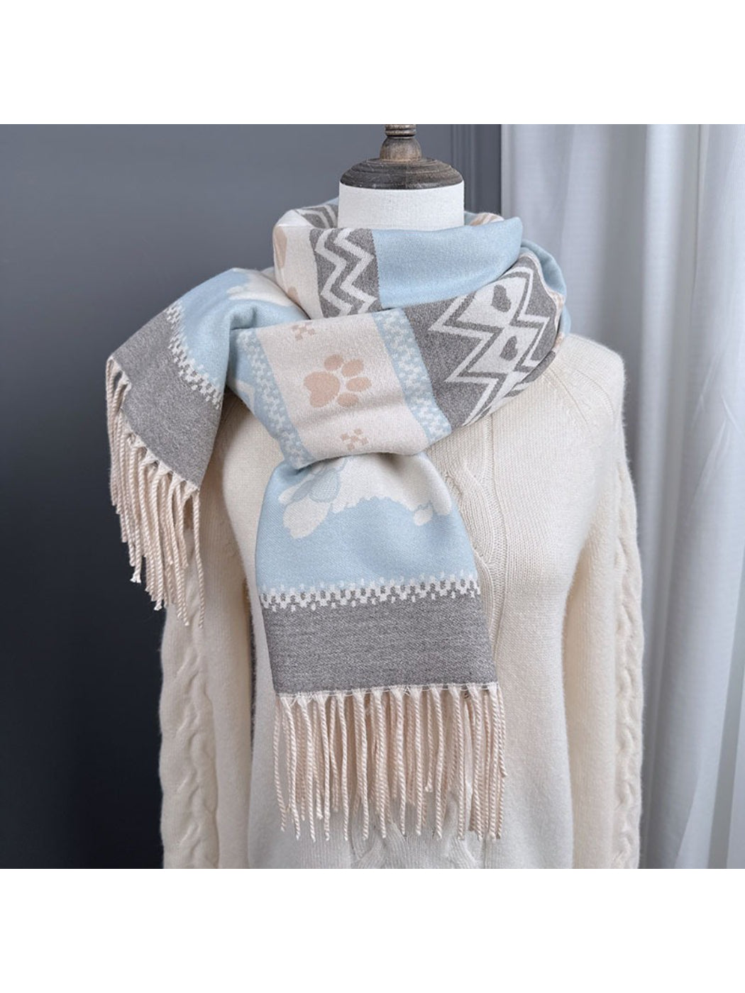 Scarvii - Sweet Puppy Knit Tassel Scarf