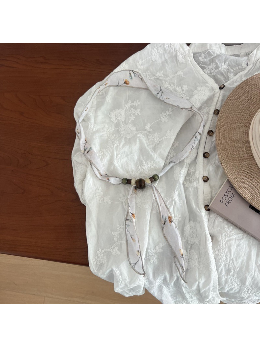 Scarvii Sheer Edge Bead Skinny Scarf